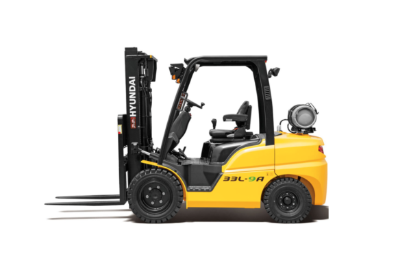 Hyundai Treibgasstapler mit Gasflasche, Seitenansicht